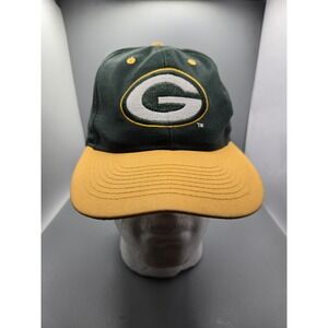 VTG Green Bay Packers Snapback Hat NFL Football Logo 7 Green Yellow Cap